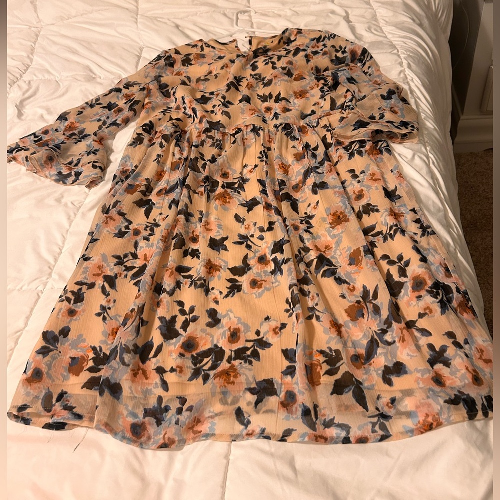 Floral baby doll dress with tie in back